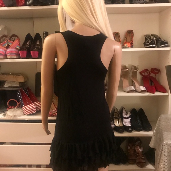 Twentyone Black T-Shirt Dress W/Ruffles - Picture 5 of 6